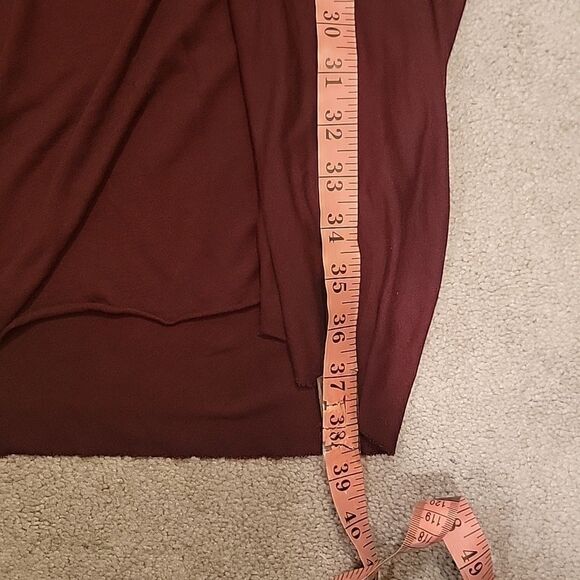Allsaints dark red faux wrap dress sz 8 - Picture 5 of 9